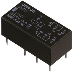 Przekaźnik sygnału, 5V dc, 1 A, DPDT, montaż PCB, Omron