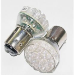 LED BA15d 12V 24xLED czerwona 2-włóknowa