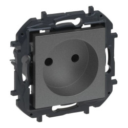 Niloe Step Gniazdo zasilające 2p, zaciski śrubowe z przesłoną - kolor stalowy 863419B