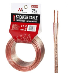 Kabel głośnikowy Maclean MCTV-510 2*1.5mm2 / 48*0.20CCA 3,5*7,0mm TRANSPARENT PVC 25m MCTV-510