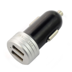 Ładowarka samochodowa z gniazdem 2x USB 4,8A C48 - czarna