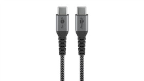 Kabel Tekstylny Usb-C™ Na Usb-C ™ Z Metalowymi Wtyczkami ( Szary / Srebrny)...