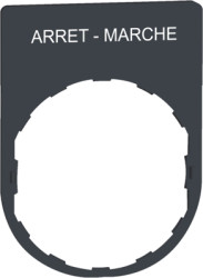 Label holder, printed with “ARRET-MARCHE”, for Harmony XB4/XB5, ZBYP2166