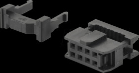 8-pin IDC socket, with strain relief