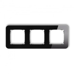 ICON Ramka uniwersalna potrójna zaokrąglona - efekt szkła (ramka: czarna spód: czarny) 12-12-IRSZ-3