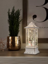 Konstsmide 4365-200 Latarnia LED Bałwany ciepła biel LED biały ośnieżony, wypełniany wodą, Timer, z przełącznikiem