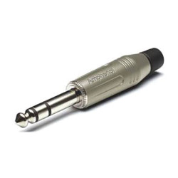 Amphenol ACPS-GN Audio Jack Plug 6.35 mm 3-Pin Stereo Silver Straight