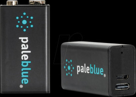 Lithium-ion battery, 9-V block, 9 V, 500 mAh, USB-C, pack of 2