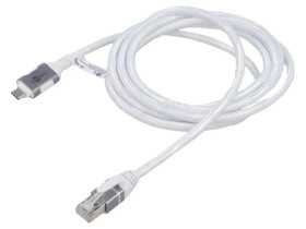 GOOBAY-74176 Kabel USB 3.1 RJ45 wtyk, USB C wtyk niklowany 2m biały F/UTP