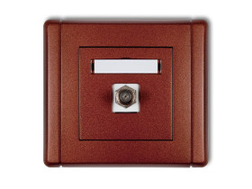 FLEXI Gniazdo antenowe pojedyncze typu "F" (SAT) pozłacane brązowy metalik 9FGF-1.1 KARLIK