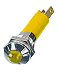 Lampka kontrolna do montażu panelowego 24V, Żółta 8mm LED Chrom Końcówka lutownicza CML Innovative Technologies