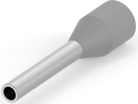 Insulated wire end ferrule, 0.14 mm², 10 mm/6 mm long, DIN 46228-4, gray, 966066-5