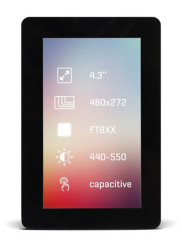 Kolorowy wyświetlacz LCD 4.3cal Transmisywny TFT 480 x 272pikseli LED Backlight I2C, SPI I/F Tak MikroElektronika