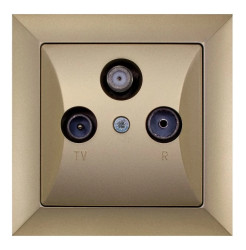 OPAL Gniazdo antenowe RTV/SAT metalizowany piaskowy GAPS-Op