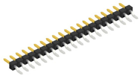 Pin header, 20 pole, pitch 2.54 mm, straight, black, 10080448