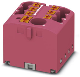 Distribution block, push-in connection, 0.14-4.0 mm², 7 pole, 24 A, 6 kV, pink, 3273477