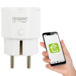 Gniazdo sieciowe Schuko 3680W 16A sterowane WiFi pojedyncze z pomiarem napięcia i natężenia prądu TUYA Gosund