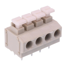 4-Way 5.00mm Screwless PCB Terminal Block Grey 10A 300V