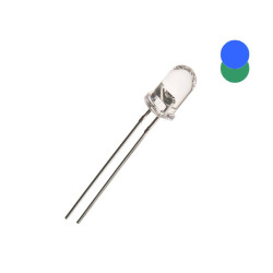 DIODA LED 5mm MIGAJĄCA B-G NIEBIESKO-ZIELONA FAST DWUKOLOROWA CLEAR 2N /AK