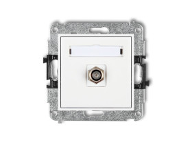 MINI Gniazdo antenowe pojedyncze typu "F" (SAT) pozłacany biały MGF-1.1 KARLIK