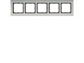 BERKER B.7 Ramka 5 pięciokrotna pozioma stal szlachetna/antracyt mat 10253606 HAGER