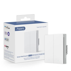 Przełącznik z Neutral, Zigbee 3.0, EU, WS-EUK04 Aqara Wall Double Switch H1