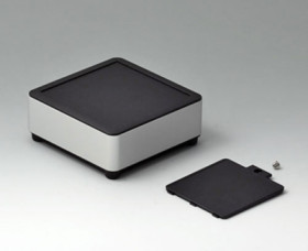 Aluminum enclosure, (L x W x H) 100 x 100 x 40 mm, black (RAL 9005), IP40, ES103059