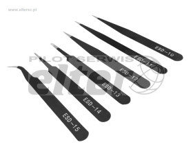 Zestaw pęset 6 szt. antystatycznych.