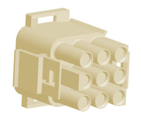 Obudowa złącza 9-pinowe 3-rzędowe raster: 6.35mm TE Connectivity Męski Montaż na panelu Universal MATE-N-LOK