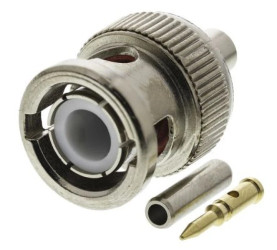 Złącze BNC, 50, Męski, Połączenie zagniatane, Montaż na kablu