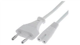 Cable-704-5.0Wh Kabel 2X0,75Mm2 Cee 7/16 (C) Wtyk, Iec C7 Żeński Pvc 5M Biały