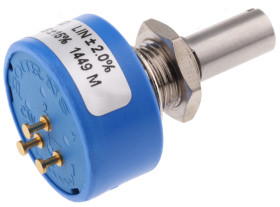 Potencjometr 2kΩ typ Obrotowy Bourns średnica wału 6,35 mm 1W długość wału 22.2mm średnica 22.23mm Montaż panelowy