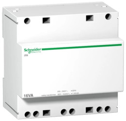 Modułowy transformator bezp. iTR - 230 V 50..60 Hz - wyjście 12..24 V - 16 VA A9A15218