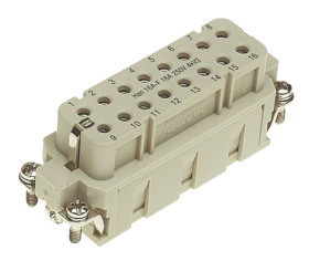 Wkładka złącza dużej mocy 10-pinowe HARTING 16A Męski Śruba Proste