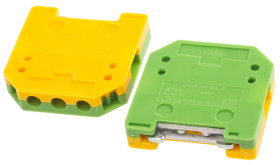 Listwa zaciskowa uziemienia 0.2 → 4 AWG żyły: 2 Zielony/żółty Wkręcane RS PRO