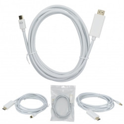 Kabel mini Displayport 1.2 / HDMI 4K@30 (wtyk / wtyk) biały 3m