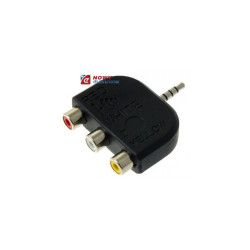 Rozgałęźnik wt.3,5 4-pol/3*RCA przejście jack 3.5, adapter