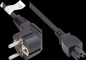 P0105-S018 power cord type E+F CEE 7/7 to C5 , black, 0,75 mm², 1,8 m