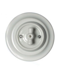CERAMICZNY PRZYCISK DZWONKOWY PODTYNKOW Z POKRĘTŁEM BIAŁY Z RAMKĄ 2PDPOKRW