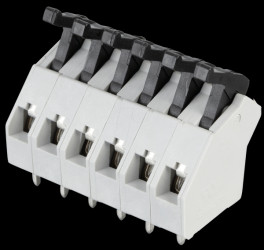 AST0450604 6-pin spring loaded terminal, 5-mm pin spacing, 45°