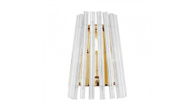 Kinkiet Ścienny Dekoracyjny Bach Kolor Złoty Szklane Elementy Klosza, Do...