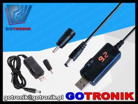 Przetwornica napięcia z USB na 9V lub 12V z woltomierzem