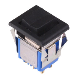 7648AD Black On-Off-(On) Momentary Snap-In Rocker Switch DPDT 4A 30VDC