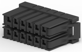 Socket housing, 12 pole, pitch 5.08 mm, straight, black, 1-2291728-1