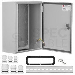 Obudowa hermetyczna rozdzielnica metalowa z płytą montażową 500x400x200 IP65 natynkowa szara NEKU