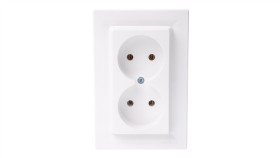 Gniazdo Podwójne Asfora B/U Białe Z Ramką Eph9700221