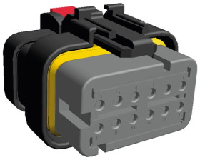 Złącze samochodowe 12-pinowe TE Connectivity 2-rzędowe Żeński AMPSEAL 16 Montaż na kablu Obudowa złącza samochodowego