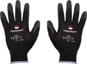 Rękawice robocze TOOLCRAFT TO-5621646 Nylon, Poliuretan Rozmiar rękawic: 9 EN 388 CAT II 1 par(a)