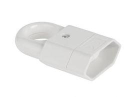 Gniazdo sieciowe płaskie z uchwytem - białe