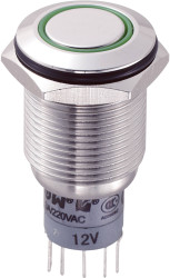 Przycisk wandaloodporny chwilowy TRU COMPONENTS LAS2GQF-22E/G/12V/S/P, 2 x wł/(wł), 1 szt.